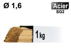 Baguettes métal d'apport TIG - ACIER - Ø 1,6 - Vrac 1kg