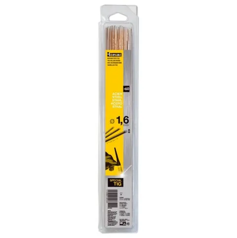 Baguettes métal d'apport TIG - ACIER - Ø 1,6 - (Blister de 60 pièces)