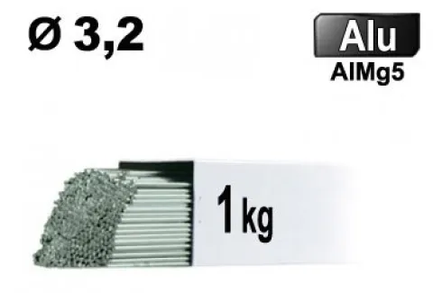 Baguettes métal d'apport TIG - ALU AlMg5 - Ø 3,2 - Vrac 1kg