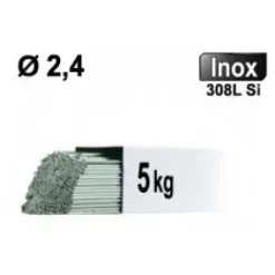 Baguettes métal d'apport TIG - INOX 308L - Ø 2,4 - Etui de 5kg