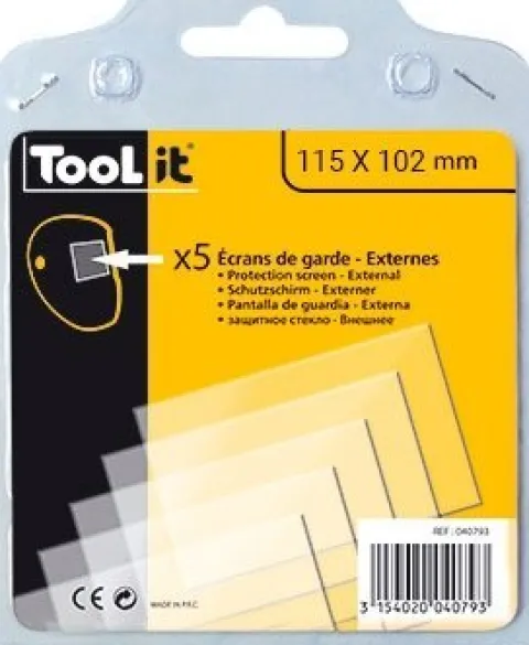 5 Écrans de garde - Extérieur 115 x 102 mm pour masque LCD HERMES 9-13G / EXPERT 9-13