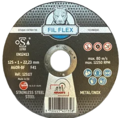 DISQUE A TRONCONNER EXTRA-FIN INOX 125x1x22 - FIL°FLEX