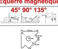 EQUERRE MAGNETIQUE - Epaisseur 17 mm - Côté 110mm