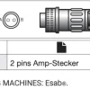 FICHE MALE TYPE AMPHENOL - STECKER 2 PLOTS - ESAB
