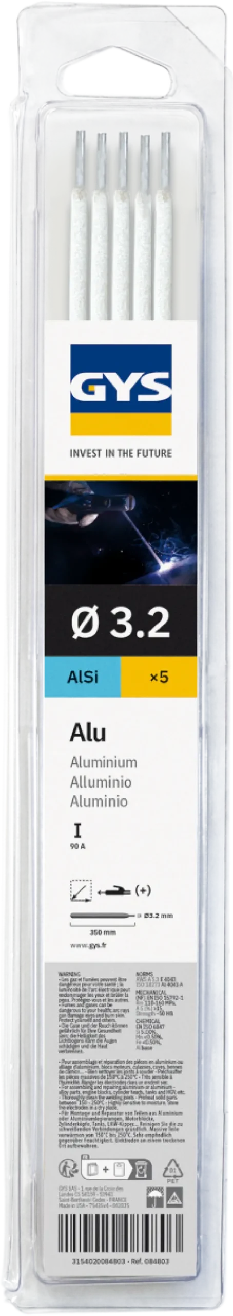 Électrodes ALU - D 3,2 - (Blister de 5 pièces )