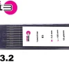 10 électrodes 150 mm, tungstène E3, Ø 3.2 mm - Lila - Binzel -
