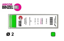 5 électrodes 150 mm, tungstène pur, Ø 2 mm - Vert - BINZEL