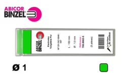 5 électrodes 150 mm, tungstène pur, Ø 1 mm - Vert - BINZEL