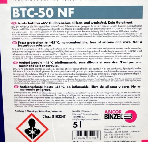 LIQUIDE DE REFROIDISSEMENT 5L pour système de soudage - BINZEL