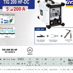 Poste de soudure PROTIG 200 DC avec accessoires - GYS