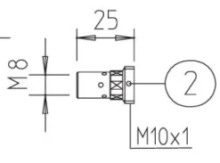 5 Supports tube contact M8 pour torche MIG 500A liquide (MB501)