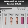 Torche TIG SR26 à double commande - 8M - connecteur 35/50 - AMPHEMOL