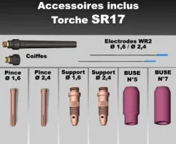 Torche TIG SR17 à lamelle- 4M - connecteur 35/50 -DIN